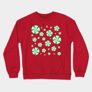 Green Round Peppermint Christmas Pattern Crewneck Sweatshirt